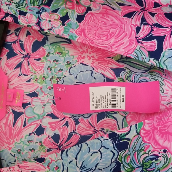 Lilly Pulitzer Cristiana Dress Oyster Bay Navy Always Be Blooming - Picture 6 of 16